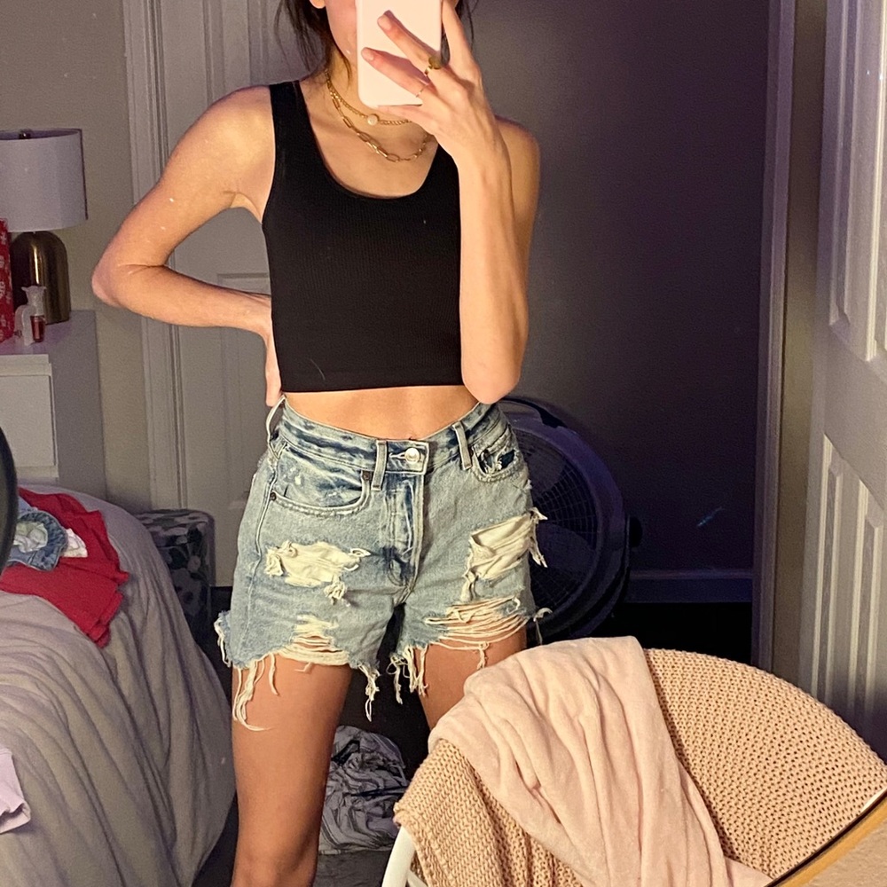 AEO Mom Shorts Distressed